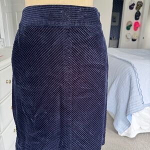 Talbots Wide Whale Corduroy Navy Skirt with pockets Size Zip Size 2